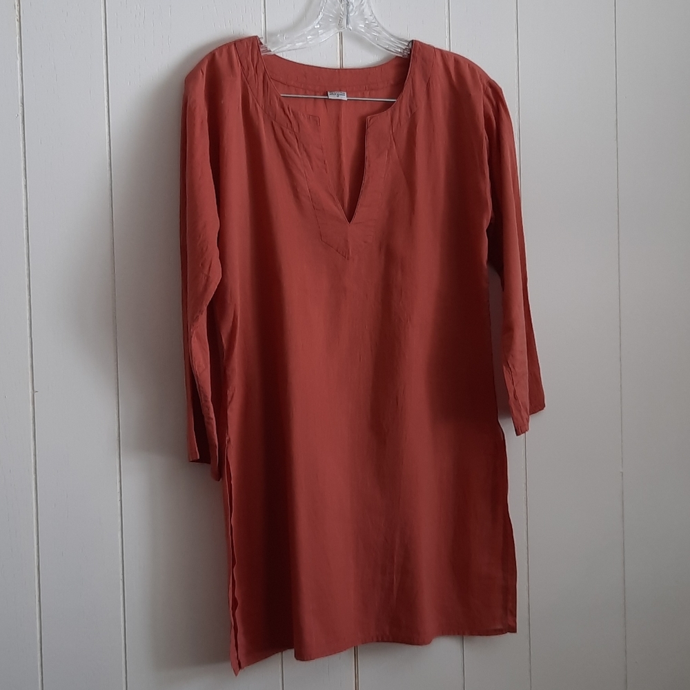 Earthy tunic boho v neck top size medium